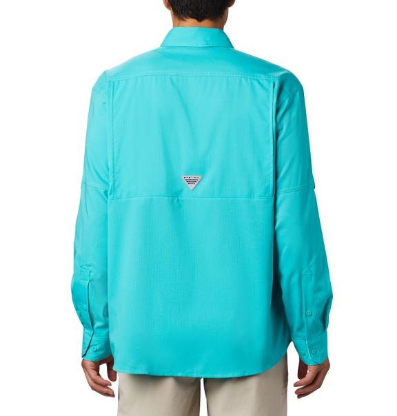 Columbia PFG Low Drag Offshore Shirts Blue For Men's NZ26813 New Zealand